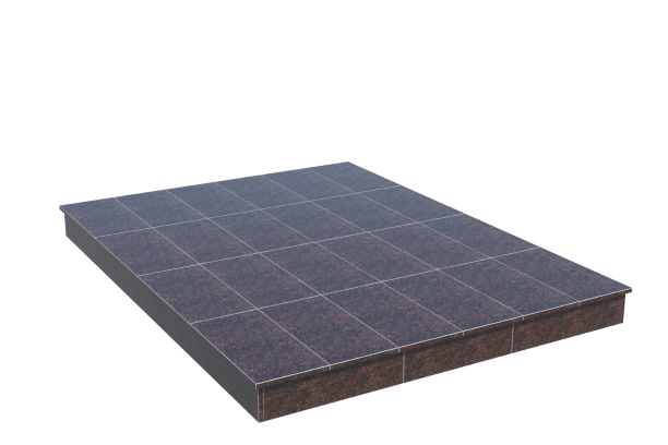 Площадки на могилу в Москве | Площадка с вертикальной (15 см) облицовкой Дымовским гранитом