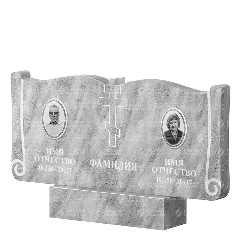 Памятники из мрамора в Москве | Двойной мраморный памятник ФМ-263