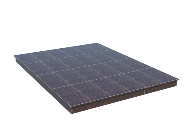 Площадки на могилу в Москве | Площадка с вертикальной (10 см) облицовкой Дымовским гранитом